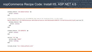 nopCommerce Recipe Code: Install IIS, ASP.NET 4.5
 