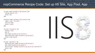 nopCommerce Recipe Code: Set up IIS Site, App Pool, App
 