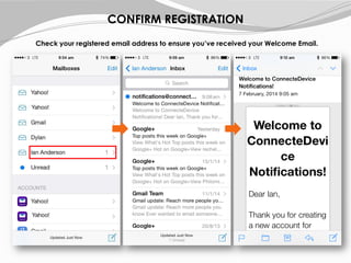 Check your registered email address to ensure you’ve received your Welcome Email.
CONFIRM REGISTRATION
 
