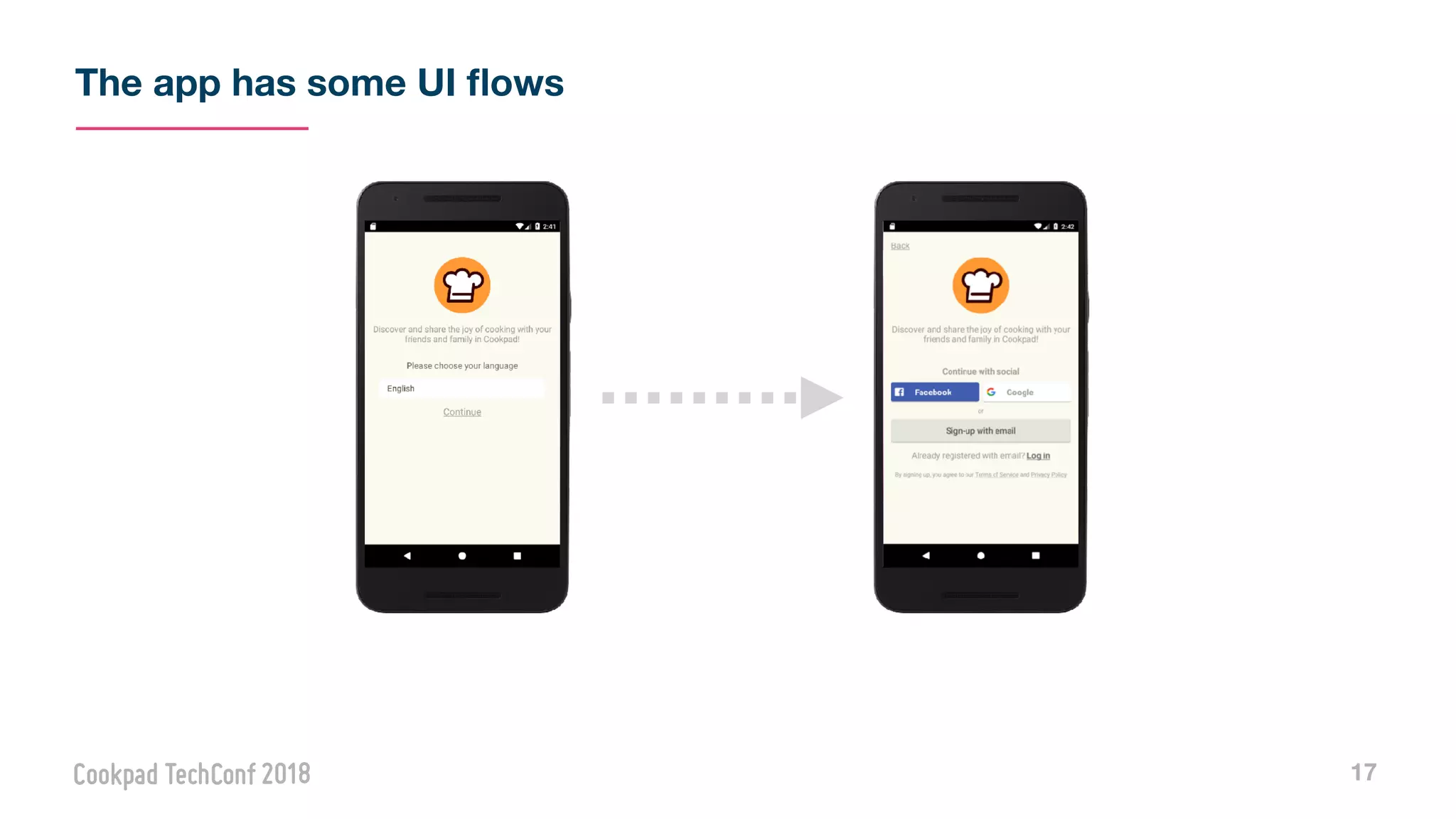 The app has some UI ﬂows
17
 