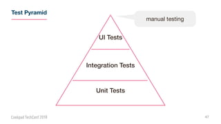 47
UI Tests
Unit Tests
manual testing
Integration Tests
Test Pyramid
 