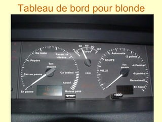 Tableau de bord pour blonde
 