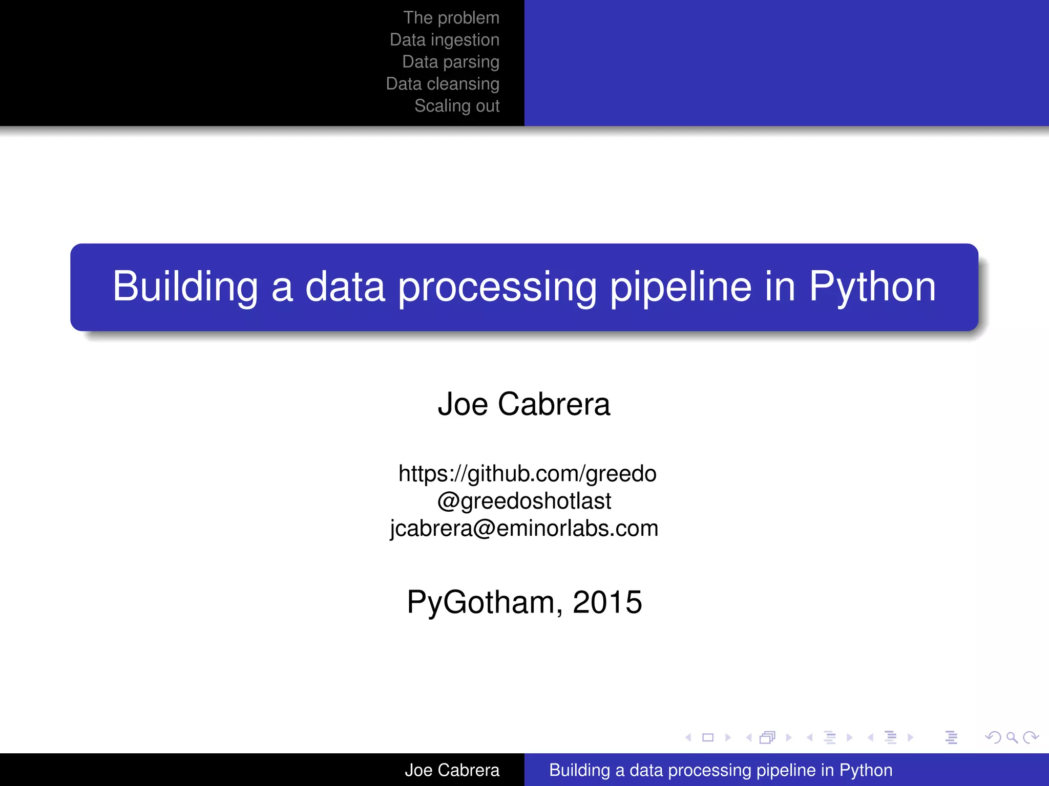 Building a data processing pipeline in Python | PPT