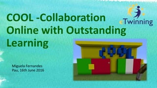 COOL -Collaboration
Online with Outstanding
Learning
Miguela Fernandes
Pau, 16th June 2016
 