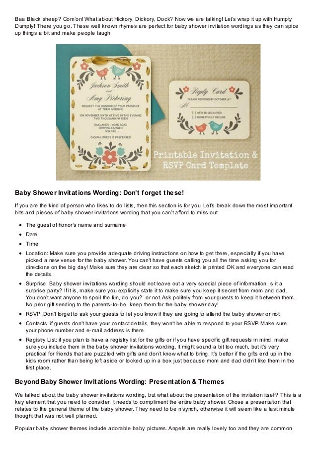 baby shower list of things to do