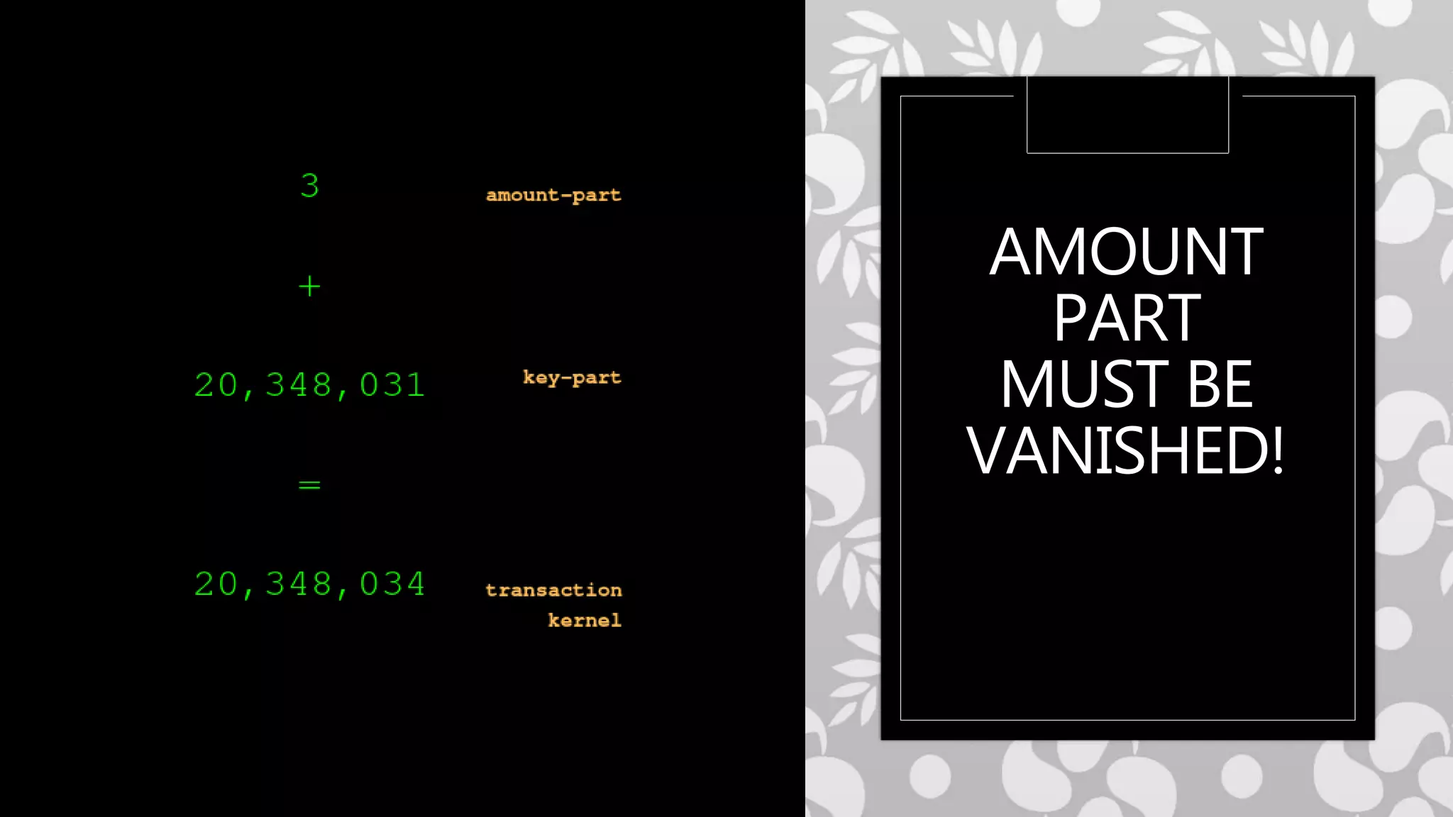 AMOUNT
PART
MUST BE
VANISHED!
 