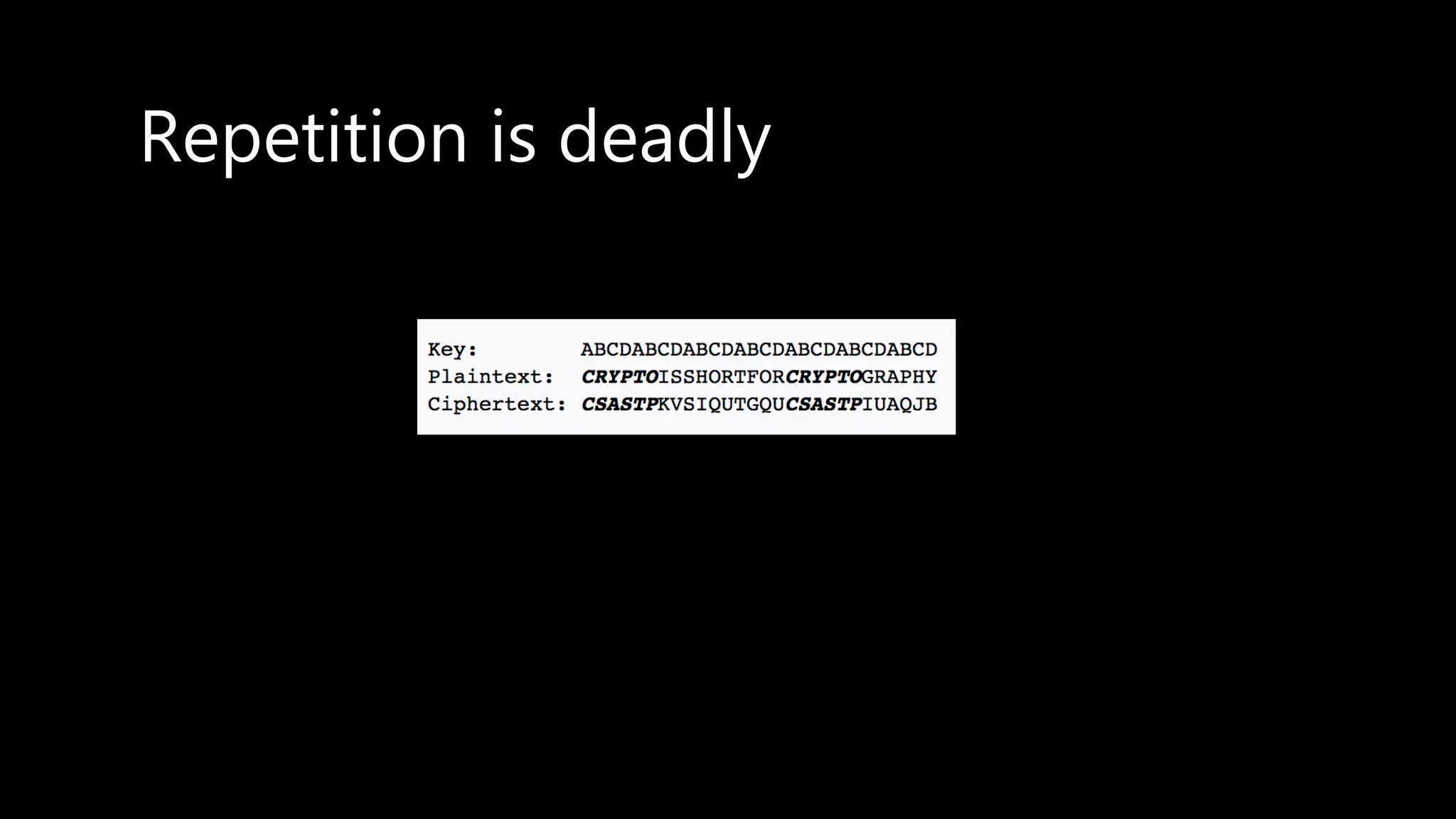 Repetition is deadly
 