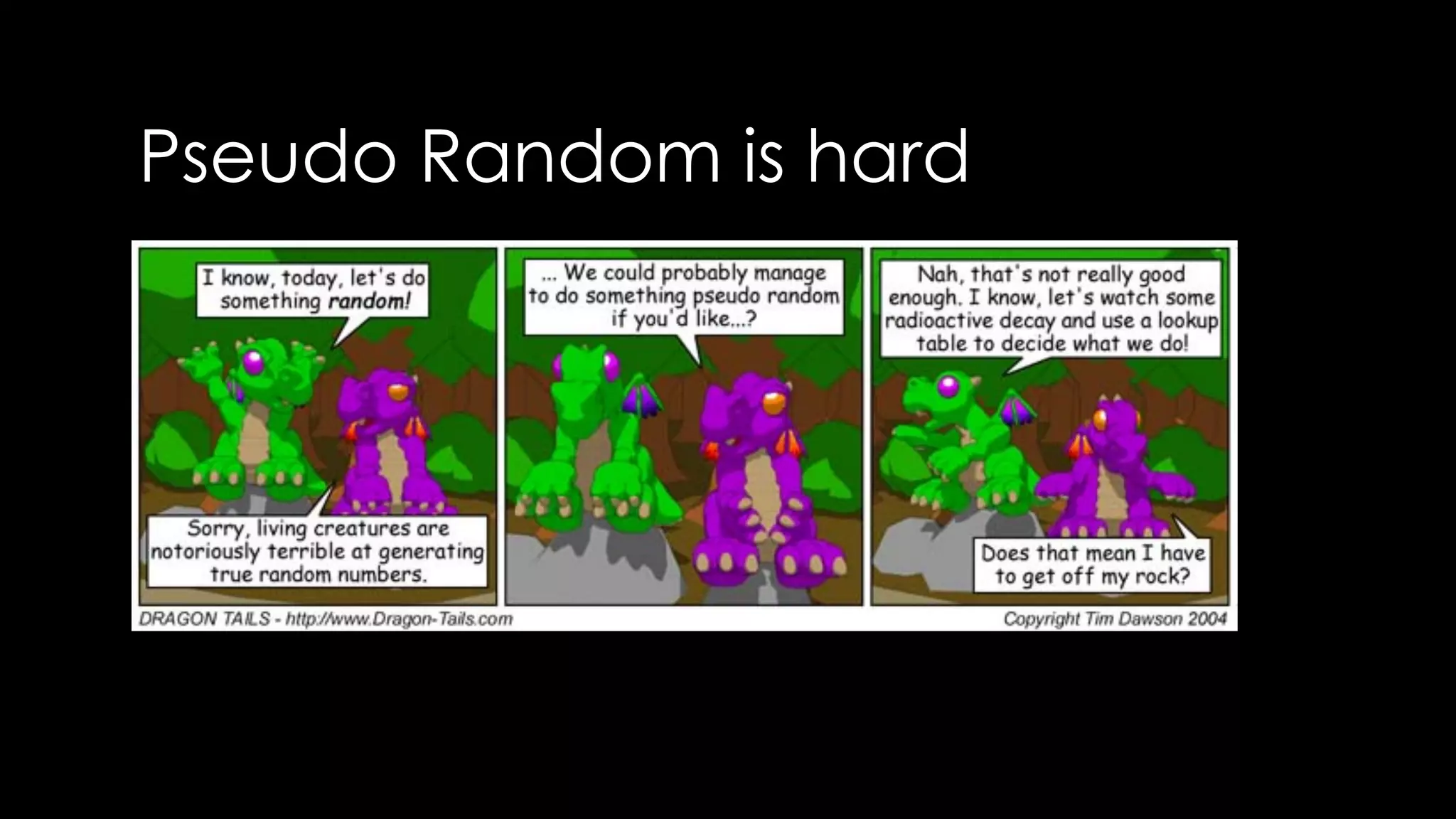 Pseudo Random is hard
 