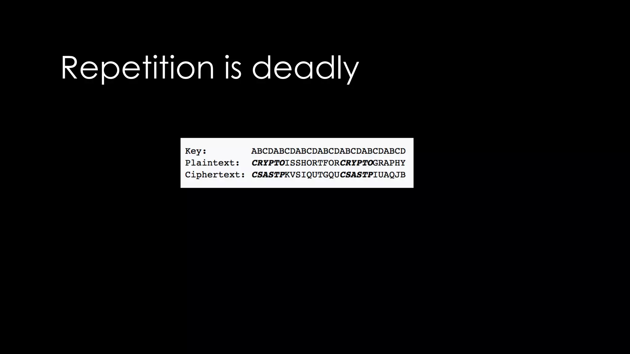 Repetition is deadly
 