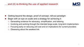 Scaling agricultural innovation
