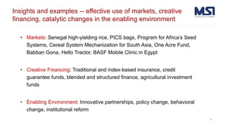 Scaling agricultural innovation