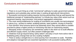 Scaling agricultural innovation