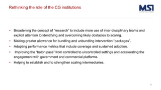 Scaling agricultural innovation