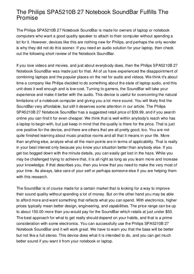 philips notebook soundbar