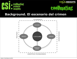 coolhunting
          Background. El escenario del crimen




                                         !
viernes 19 de febrero de 2010
 