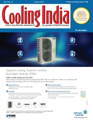Vol. 8 No. 10   January 2013   ` 70/Annual Subscription ` 800




                                                 Visit us at
                                               ACREX 2013
                                              Stand No. N 3
                                             7-9 March 2013
                                            Bombay Exhibition
                                             Centre Mumbai
 