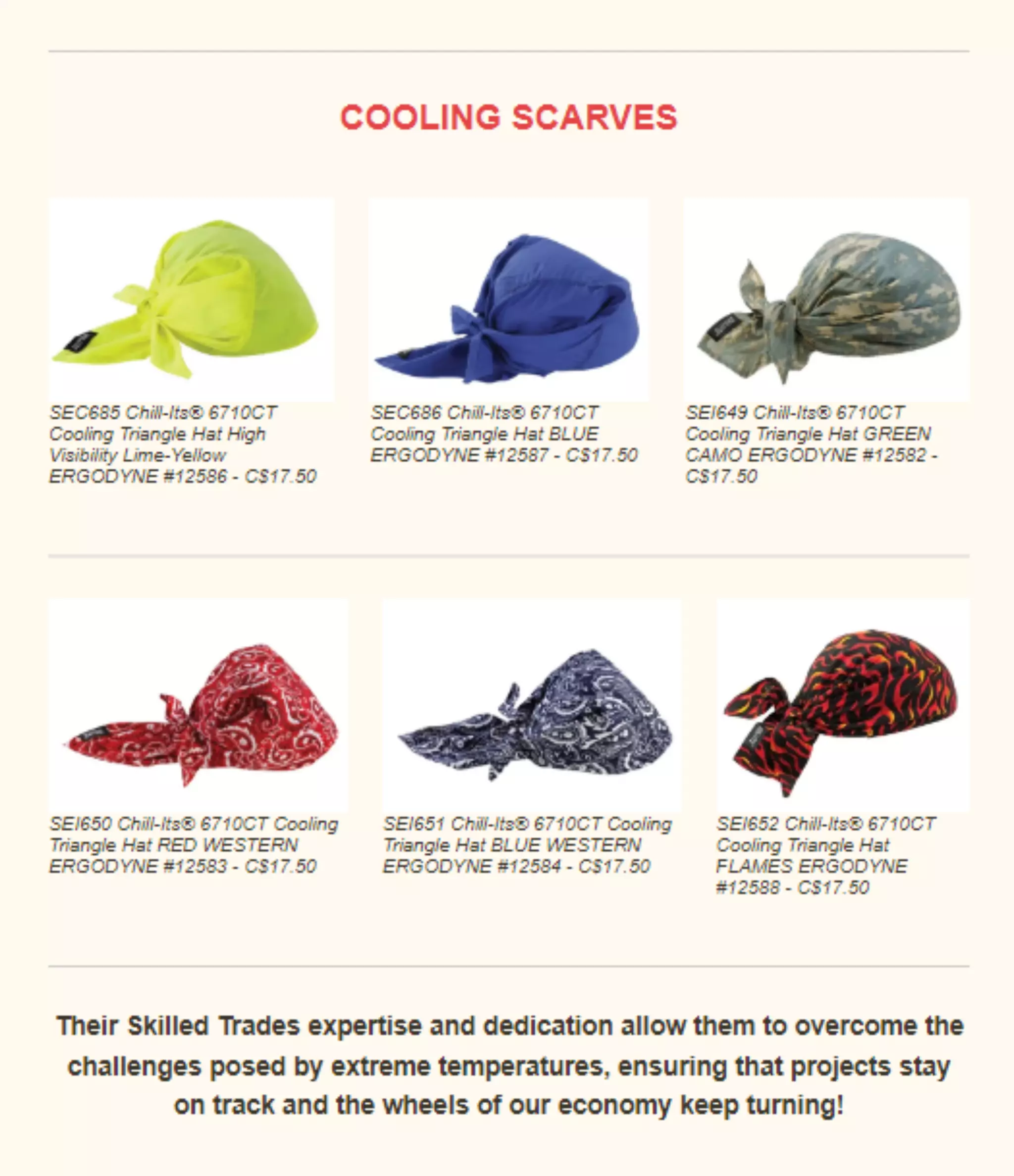 Cooling Products For the Skilled Trades Sector