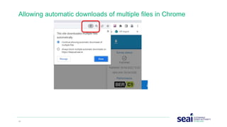 48 www.seai.ie
Allowing automatic downloads of multiple files in Chrome
 