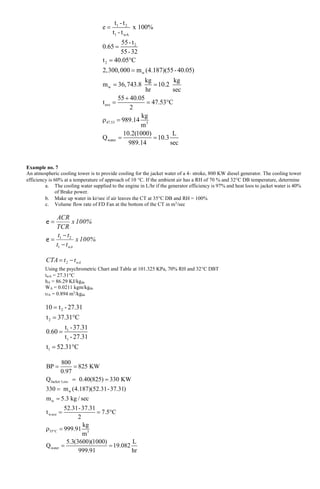 COOLING TOWER TOWER PRINCIPLESM ANALYSIS AND DESIGN | PDF