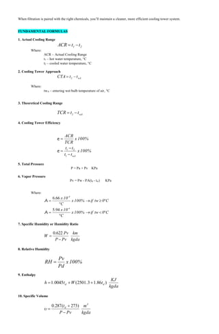 COOLING TOWER TOWER PRINCIPLESM ANALYSIS AND DESIGN | PDF