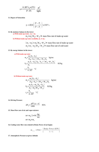 COOLING TOWER PRINCIPLES, ANALYSIS AND DESIGN | DOCX