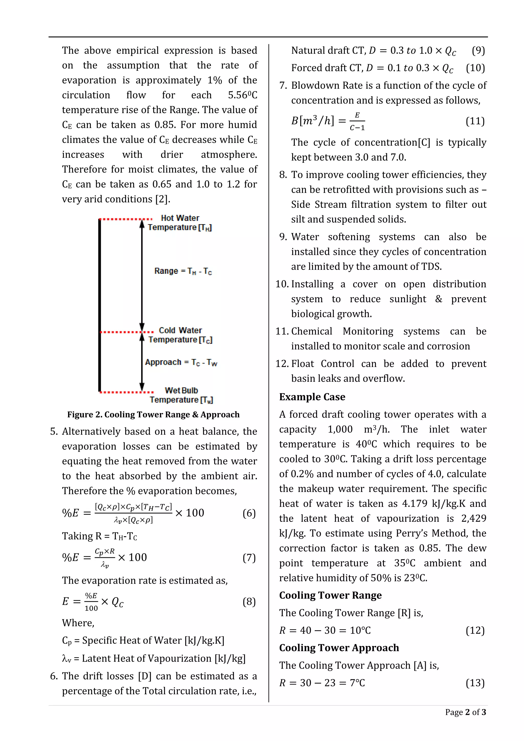 Cooling Tower Makeup Water Estimation | PDF