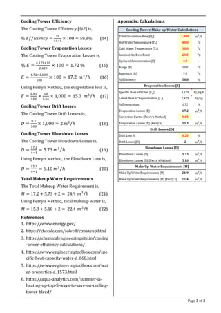 Cooling Tower Makeup Water Estimation | PDF