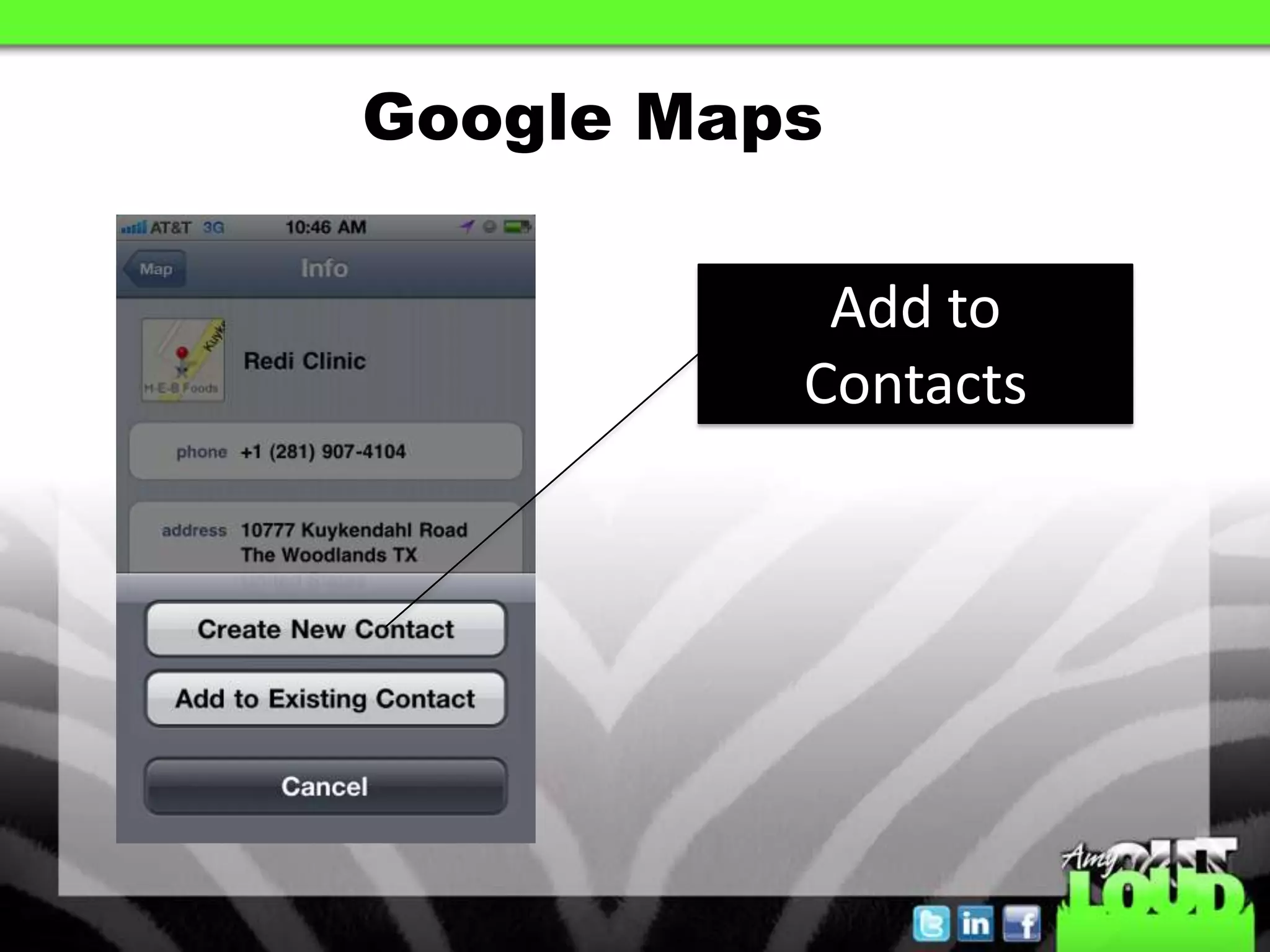Google MapsAdd to Contacts