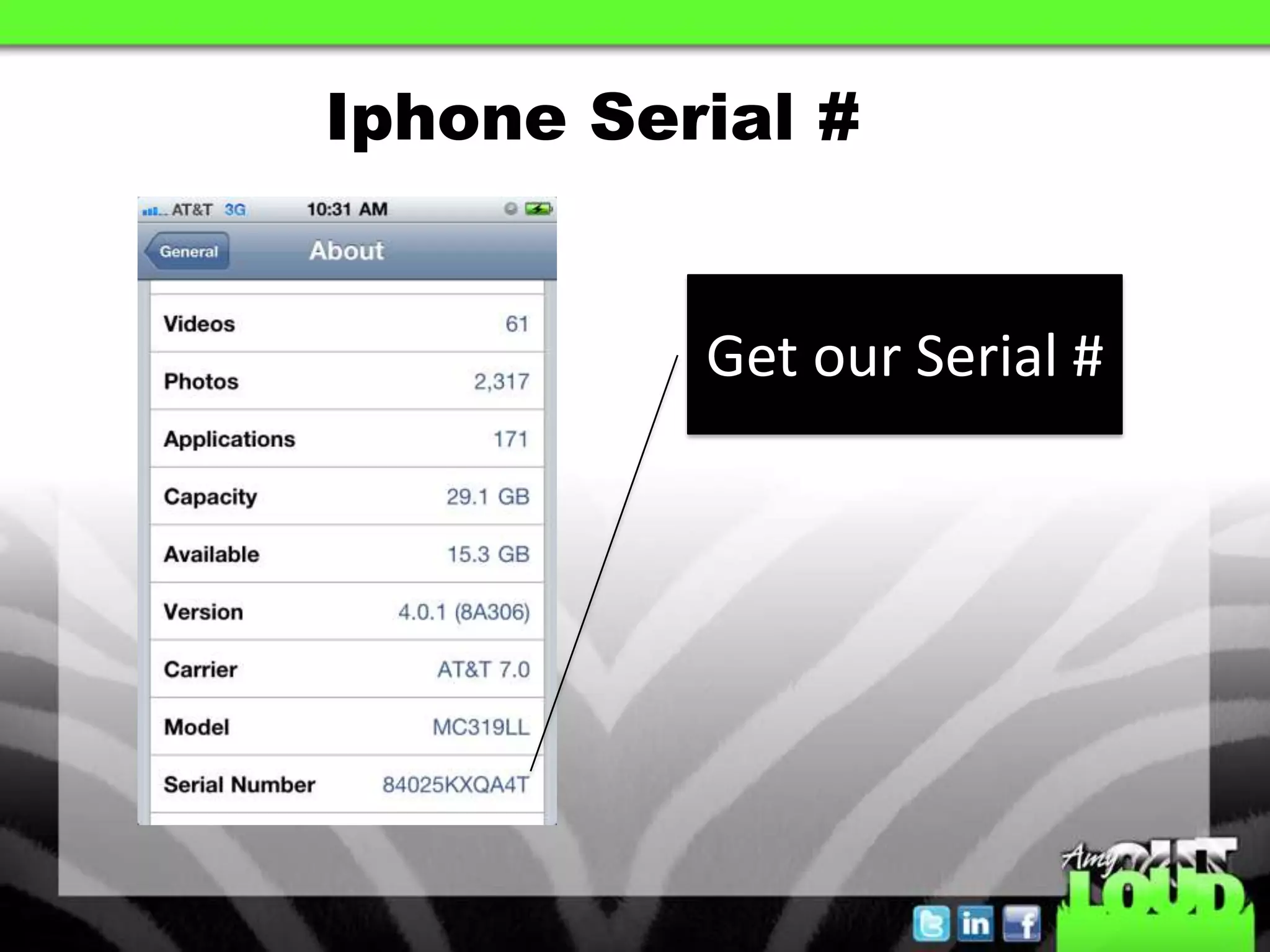 Iphone Serial #Get our Serial #