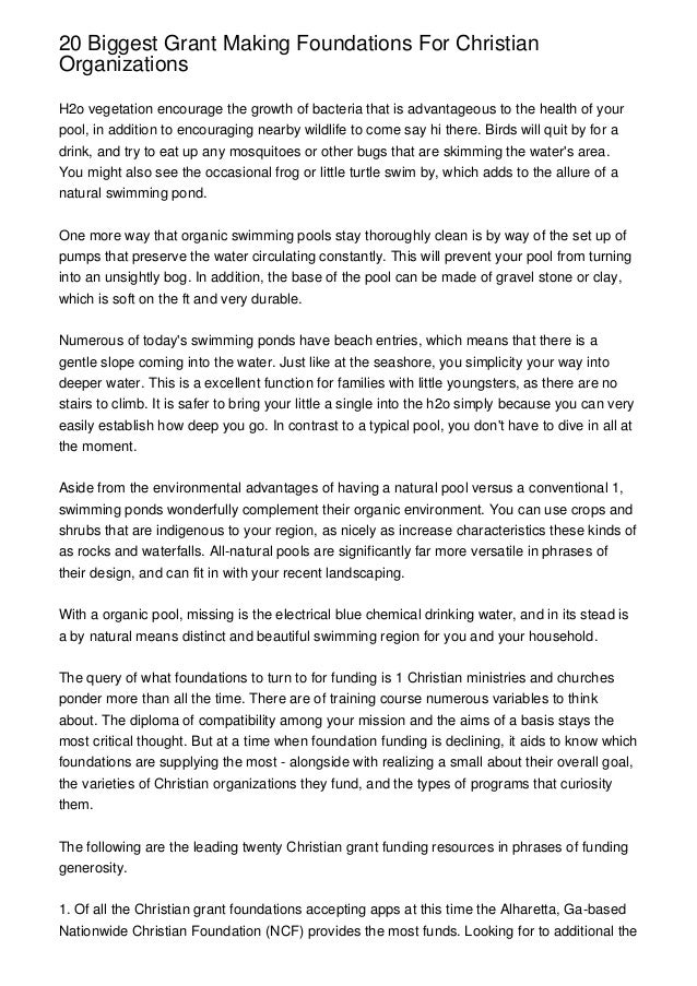 20 Biggest Grant Making Foundations For Christian Organizations