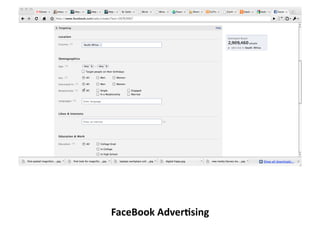 FaceBook	
  Adver1sing	
  
 