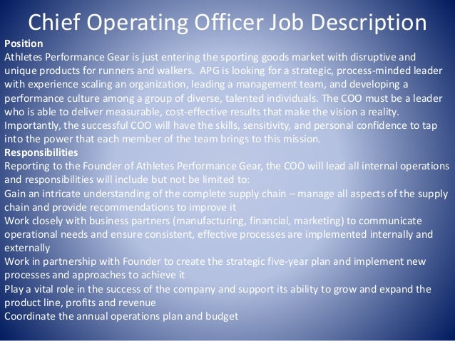coo marketing manager and customer support job descriptions coo job description