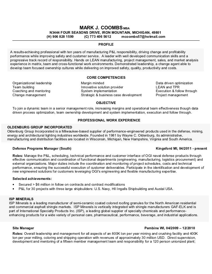 coombs mark resume 10 1 12 freight forwarding resume