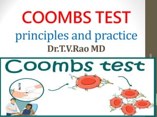 COOMBS TEST
principles and practice
Dr.T.V.Rao MD
1
Dr.T.V.Rao
MD
 