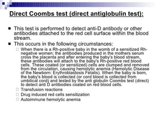 Coombs test and eliza