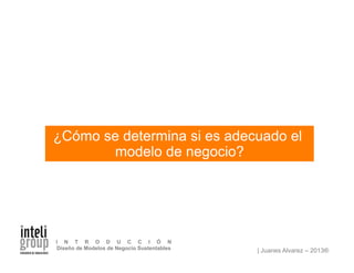 | Juanes Alvarez – 2013®
I N T R O D U C C I Ó N
Diseño de Modelos de Negocio Sustentables
¿Cómo se determina si es adecuado el
modelo de negocio?
 