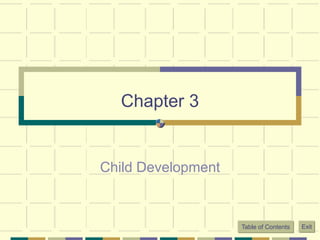 Chapter 3
Child Development
Table of Contents Exit
 