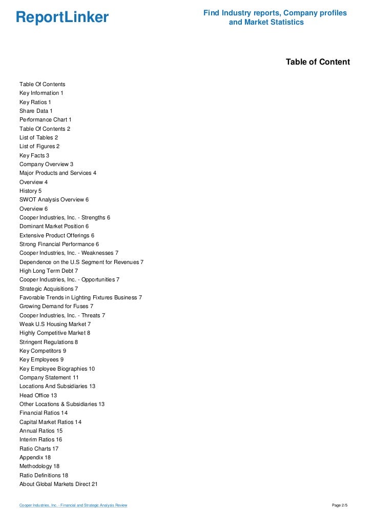 Cooper industries case solution excel picture