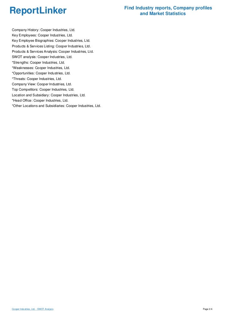 Cooper industries inc case study solution image