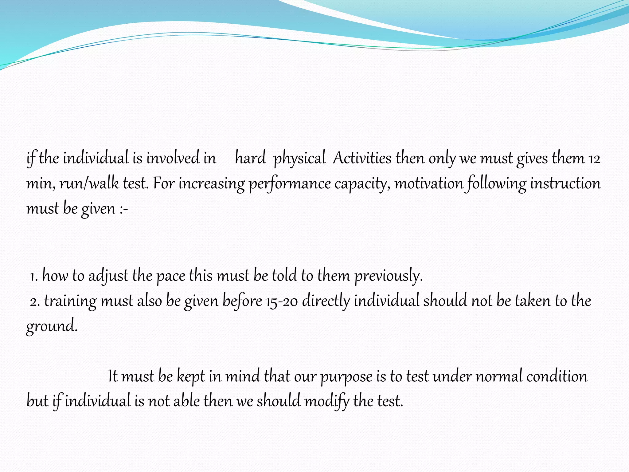 Cooper 12 minutes run walk test | PPTX