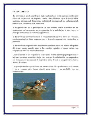 Cooperación y cooperativismo