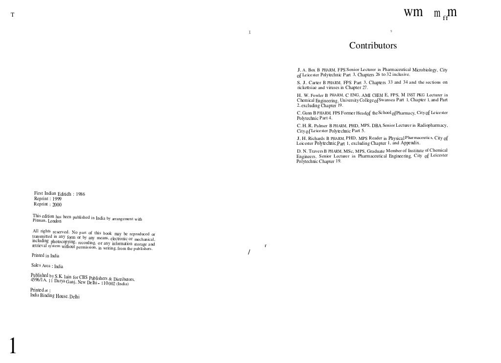 Cooper and gunn's tutorial pharmacy by carter (6th editn)