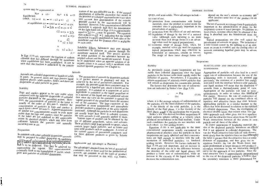 Cooper and gunn's tutorial pharmacy by carter (6th editn)