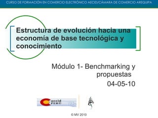 Módulo 1- Benchmarking y propuestas  04-05-10 Estructura de evolución hacia una economía de base tecnológica y conocimiento © MV 2010 