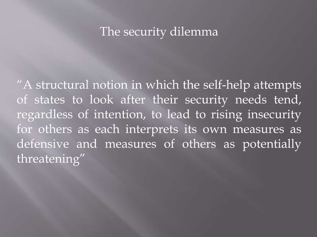 Cooperation under the security dilemma | PPTX