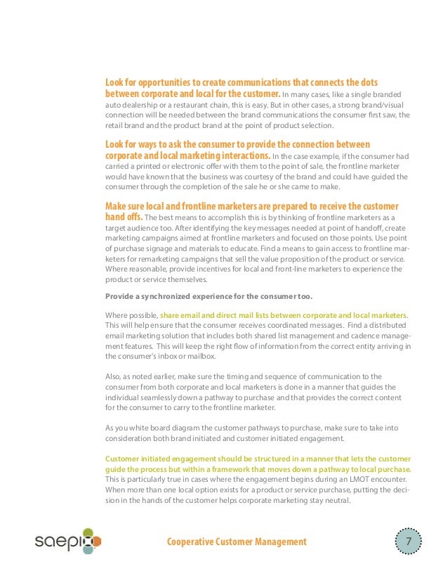 Cooperative Customer Management