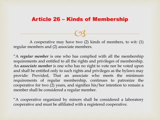 Regular Member Cooperative Development authority slides | PPTX