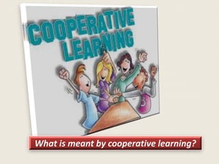 What is meant by cooperative learning?
 