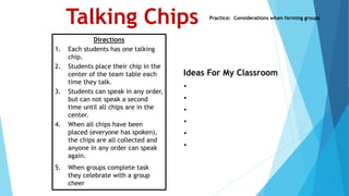 Talking Chip Examples Cooperative learning in middle school | PPTX