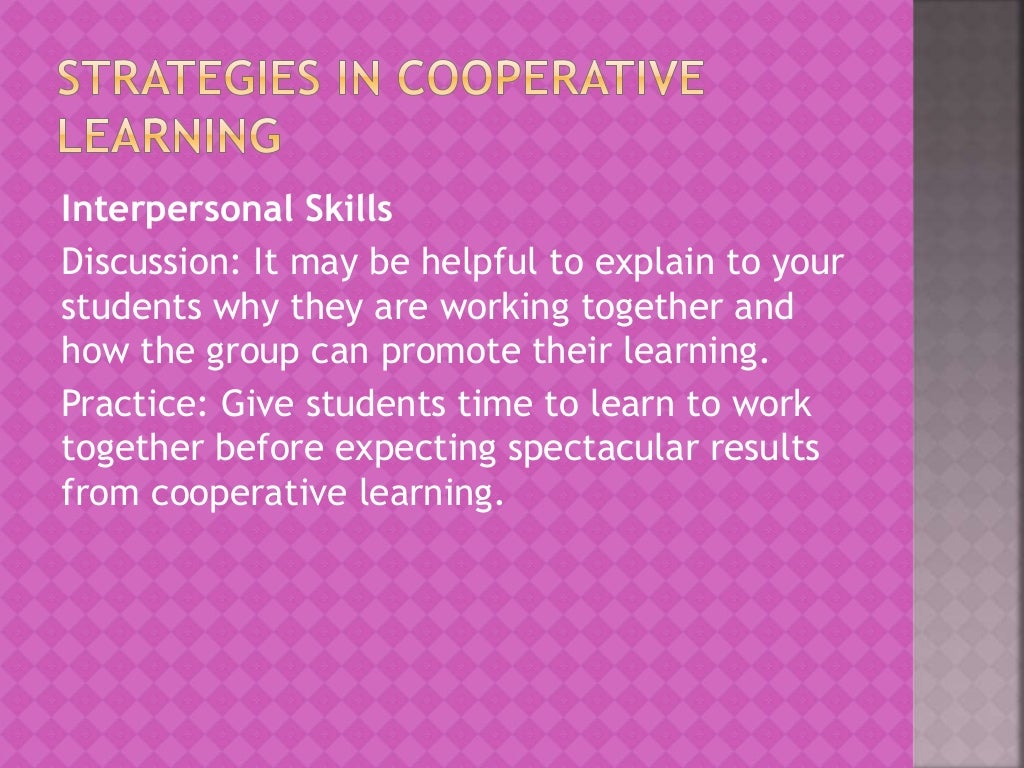 Cooperative learning teaching method